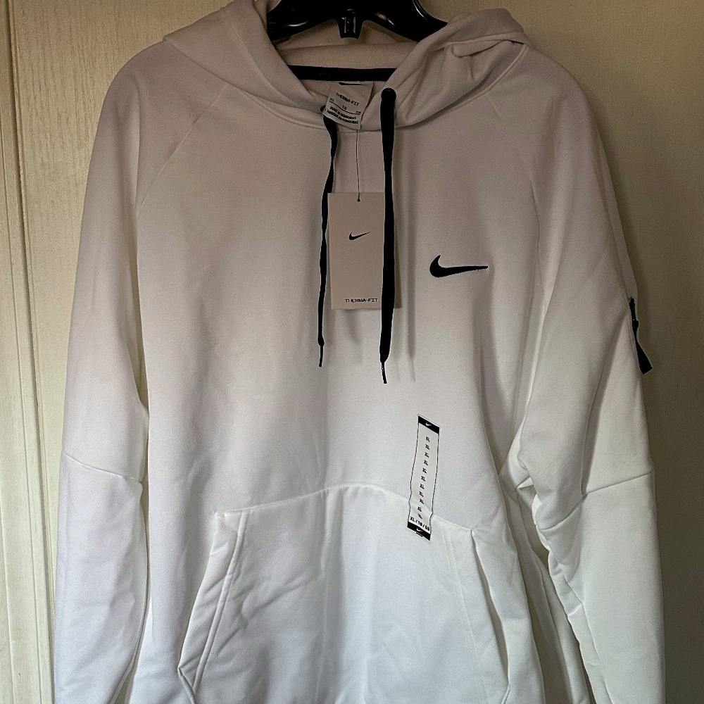 Nike Men’s Therma-Fit Pullover Fitness Hoodie White Size XL